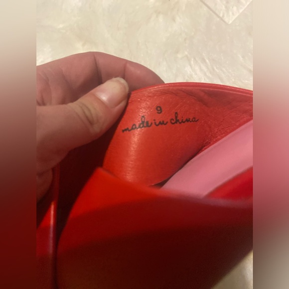 Charlotte Stone Red Heels Sandals Size 9 - Picture 4 of 6